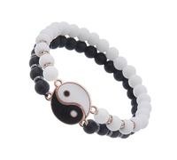 GGYTMQL Girls' jewelry 1Pair Matching Yin Yang Bracelet Couples Adjustable Cord Beaded Friendship Accessory Unique Stylish Present for Him and Her accessories