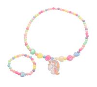 GGYTMQL Girls Unicorn Necklace Bracelet Set Beaded Jewelry Detailed Craftsmanship Lightweight and Fashionable