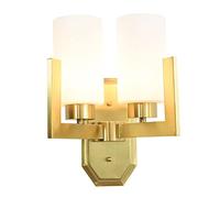 GGYTMQL Gold Creative Scandinavian Wall lamp, Wall Lighting Modern Simplicity Home Decor Wall Sconce. e27 Brass Glass Wall Mount Light Fixture, for Cafe Bathroom Hallway Wall Lantern