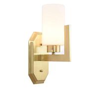 GGYTMQL Gold Creative Scandinavian Wall lamp, Wall Lighting Modern Simplicity Home Decor Wall Sconce. e27 Brass Glass Wall Mount Light Fixture, for Cafe Bathroom Hallway Wall Lantern