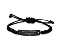 GGYTMQL Grandpas are a Delightful Blend,. Black Rope Bracelet, Grandfather Present from Grandson, Surprise Engraved Bracelet for Grandpa