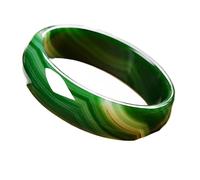 GGYTMQL Green Agate Chalcedony Bangle Jade Retro Wishful Decoration Bracelet Exquisite Jewelry Accessories Gift(56-58mm)
