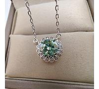 GGYTMQL green blue real moissanite women necklace with s925 jewelry wedding