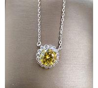 GGYTMQL green blue real moissanite women necklace with s925 jewelry wedding