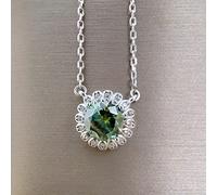 GGYTMQL green blue real moissanite women necklace with s925 jewelry wedding