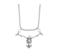 GGYTMQL Halloween Punk Skeleton Necklace Gothic Captivity Skull Pendent Rock Jewelry for Men and Women