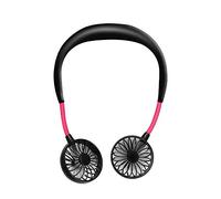 GGYTMQL Handheld Fan,Mini Portable Hand Fan Lazy Fan Hanging Neck Fan USB Charging Double Head Foldable Fan-Pink (White)