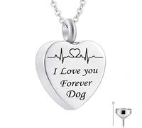 GGYTMQL Heart Ashes Pendant, Necklace Chains Stainless Steel I Love You Forever... Memorial Locket Pendant for Men Women with Funnel Kit & Bag