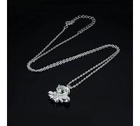 GGYTMQL Heart Bow Knot 1.9ct Natural Green Amethyst 925 Pendant Necklace for Woman no Chain