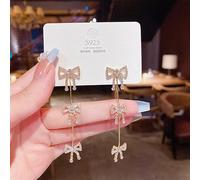 GGYTMQL Heart-Shaped Pearl Long Earrings Shiny Elegant Earrings for Women Jewelry Gifts
