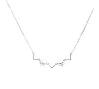 GGYTMQL Heartbeat Letter Cubic Zirconia 925 Clavicle Chain Necklace for Women Dainty Jewelry