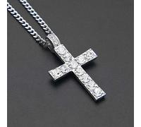 GGYTMQL Hip Hop Alloy Gold Color Cross Pendant Necklace Religious Iced Out Rhinestone Crucfix Necklace Chain