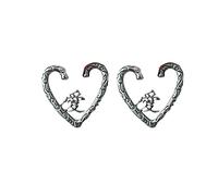 GGYTMQL Hollow Carved Geometric Heart Round Earrings Women Fine Jewelry Gifts Drop