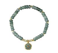 GGYTMQL Ice Jade Peach Blossom Bracelet Female Abacus Bead Hand String Retro Jewelry