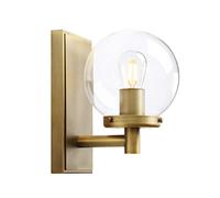 GGYTMQL Industrial Glass Wall Sconce Lighting, Globe Up/Down Wall Light Fitting for Kitchen,Bedroom,Dining Room,Restaurant, Living Room (Brushed)