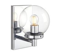 GGYTMQL Industrial Glass Wall Sconce Lighting, Globe Up/Down Wall Light Fitting for Kitchen,Bedroom,Dining Room,Restaurant, Living Room (Brushed)