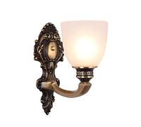 GGYTMQL Industrial Wall sconces, Farmhouse Wall Light fixtures Copper + Glass Indoor Wall lamp Wall Lighting for Dressing Table, Living Room, and Hallway e27 Base Wall Lantern