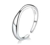 GGYTMQL Irregular Ocean Wave Finger Rings for Women 925 Stelring Size Adjustable Ring Female Jewelry