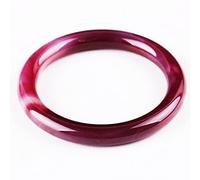 GGYTMQL Jade Bangle Bracelet for Women, Classical Purple White Rhyolite Agate Bangle, Ladies Purple Agate Jade Bracelet, Wedding/Anniversary, with Jewelry Box, 54-62mm,56mm