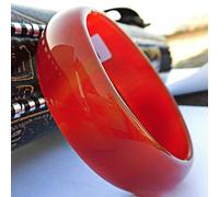 GGYTMQL Jade Bracelet, Chinese Bracelet, Natural Red Jade Bangle Bracelets for Women, Red Agate Jade Bangle with Box (58mm)