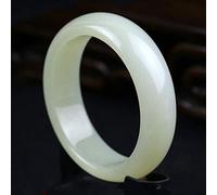 GGYTMQL Jade Bracelet for Women, Chinese Bracelet, Natural Agate Jade Bangle Bracelet White Color with Box (60mm)