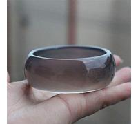 GGYTMQL Jade Bracelet, Jade Jewelry for Women, Natural Crystal Agate Bracelet Ice Gray Purple Bracelet (58mm)
