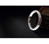 GGYTMQL Jade Green Bangle With Sterling Silver Jadeite Bracelet Jewelry (Gem Color : Red Bangle)