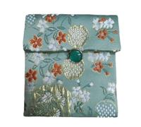 GGYTMQL Jewelry Bags，Small Jewelry Box Button Vintage Jewellery Pouches Bracelet Necklace Storage Bags Handmade Chinese Silk Brocade Jewelry Packaging Pouches(Beige (4 pcs))