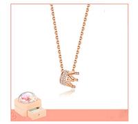 GGYTMQL Jewelry/Necklaces Crown Necklace Female Clavicle Chain Simple Temperament Cold Wind Rose Pendant for Girlfriend Gift Women's Pendants