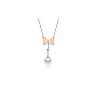 GGYTMQL Jewelry/Necklaces Freshwater Pearl Pendant s925 7-8mm White Round Necklace with Diamond Fashion All-Match Jewelry Women's Pendants
