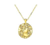 GGYTMQL Jewelry New 2025 Arrival 12 Constellation Zodiac Pendant Necklace For Women Irregular Round Vintage Fashion Jewelry Dating Party With For You Accessories Trendy Creative Gift Gift