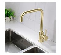 GGYTMQL Kitchen Faucet Cold and Hot Mixer Tap Gold Brushed 304 Stainless Steel Vegetable Washing Sink Basin Faucets(2)