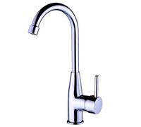 GGYTMQL Kitchen Faucet Cold and Hot Water Mixer Copper Stainless Steel Outlet Pipe Kitchen Sink Faucet Single Handle Rotary Ceramic Valve Core,Two