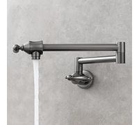 GGYTMQL Kitchen Faucet Cold Water Only for Wall, Folded Brass Wall Mounted Cold Water Faucet-Gold(Gris)