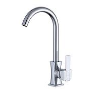 GGYTMQL Kitchen Faucet Copper Kitchen Sink Faucet Cold Water Mixer Square Single Handle Rotary Single Connection Electroplating