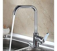 GGYTMQL Kitchen Faucet Hot and Cold Water Mixer Dish Basin Kitchen Sink Faucet Full Copper Single Handle Electroplating Rotatable Single-Joint