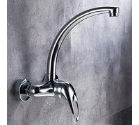 GGYTMQL Kitchen Faucet Wall Mount, Kitchen Sink Faucets Rotatable Brass Hot and Cold Sink Faucet Chrome-B(B)