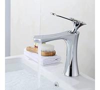 GGYTMQL Kitchen Faucets for Sink,Basin Faucets Gold Waterfall Faucet Single Hole Single Handle Basin Faucet Crystal Handle Mixer Tap,Slt160L