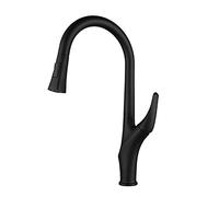 GGYTMQL Kitchen Faucets with Pull Out Spray Cold and Hot Water Swivel Brass Single Hole Kitchen Sink Faucets with Pull Out Spray-Gold(Rose Gold)