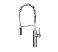 GGYTMQL Kitchen Sink Faucets, Brass Pull Down Spray Nozzle Mixer Tap Single Handle Hot and Cold Rotating Water Crane Tap,Gold(Black)