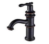 GGYTMQL Kitchen Sink Mixer Tap,Mixer Tap, European Vintage Lavatory Sink Hot Cold Water Tap Full Copper Kitchen Fuller Faucet Retro Vanity Counter Basin Mixer Tap, Deck Mounted Brass Bathr