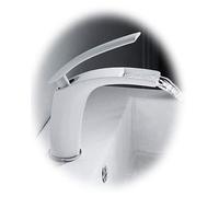 GGYTMQL Kitchen Sink Taps,Modern Bathroom Faucet Tap,Waterfall Water-Tap Bronze Above Counter Basin Wash Your Face Faucet Nordic White Paint Single Hole Taps/Short