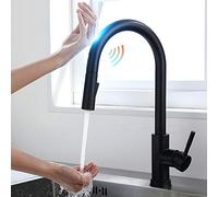 GGYTMQL Kitchen Smart Touch Faucets, Sensor Kitchen Water Tap Sink Mixer Rotate Touch Faucet Sensor Water Mixer,Black(Brushed Nickel)