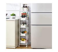 GGYTMQL Kitchen Storage Cabinets Kitchen Storage Cart Wrought Iron Narrow Slot Rack with Wheel Floor Narrow Slot Rack Household Corner Drawer Storage Rack Kitchen Storage Kitchen Shelves (Color :