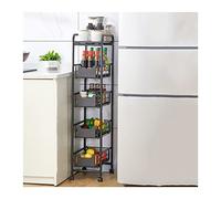 GGYTMQL Kitchen Storage Cabinets Kitchen Storage Cart Wrought Iron Narrow Slot Rack with Wheel Floor Narrow Slot Rack Household Corner Drawer Storage Rack Kitchen Storage Kitchen Shelves (Color :