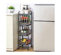 GGYTMQL Kitchen Storage Cabinets Kitchen Storage Cart Wrought Iron Narrow Slot Rack with Wheel Floor Narrow Slot Rack Household Corner Drawer Storage Rack Kitchen Storage Kitchen Shelves (Color :