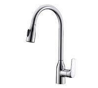 GGYTMQL Kitchen Tap Modern Sink Mixer Sprayer 360° Swivel, Spout Pull Down Faucet Monobloc Single Lever Dual Ways Water Spray Mode Solid Brass Kitchen Tap, Swivel Sprayer Mixer Tap,B(A)