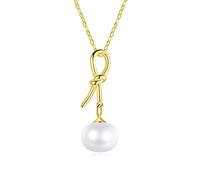GGYTMQL knot shape natural pearl pendant necklace for women dating fine jewelry