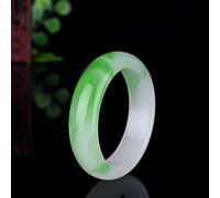 GGYTMQL Ladies Bangles, 54-64mm Elegant Women's Classcial Jade Bangle Bracelet, Natural Green Hand Jade Chain Bracelets, Handcrafted Girls' Jewelry with Box,60mm