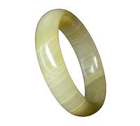 GGYTMQL Ladies Bangles, Elegant Women's Classcial Jade Bangle Bracelet, Natural Light Green Hand Jade Chain Bracelets, Handcrafted Girls' Jewelry with Box,60-62mm